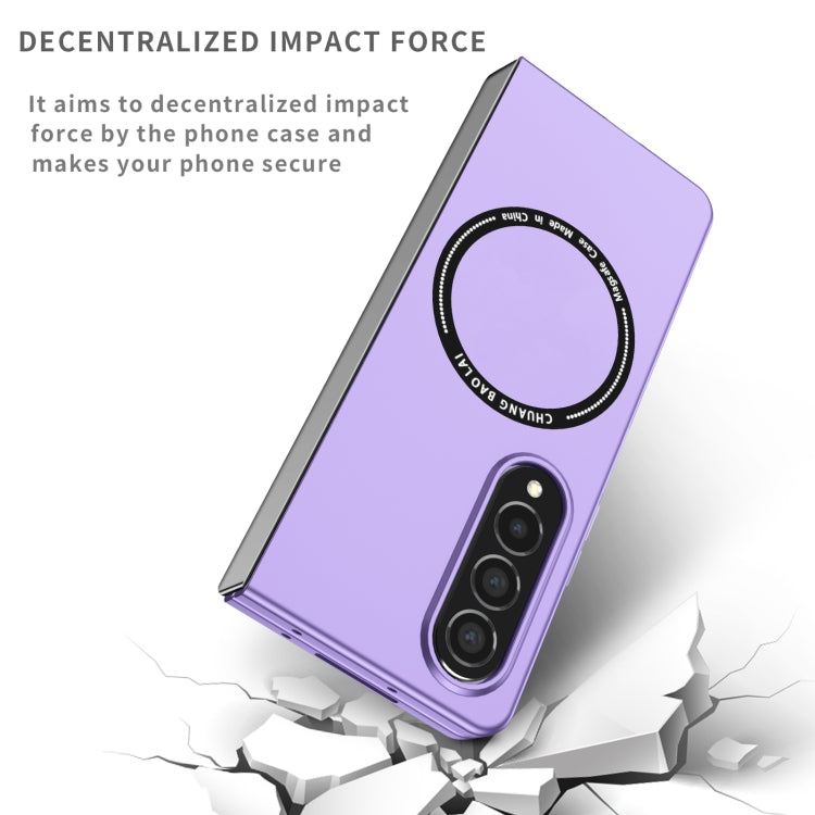 For Samsung Galaxy Z Fold4 Magsafe Magnetic Folding PC Phone Case(Purple)