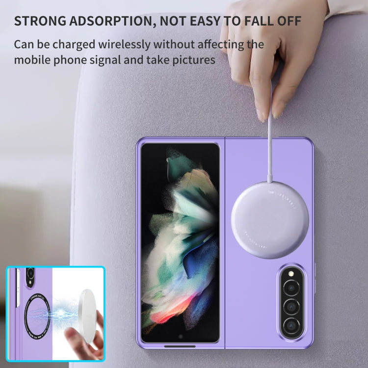 For Samsung Galaxy Z Fold4 Magsafe Magnetic Folding PC Phone Case(Purple)