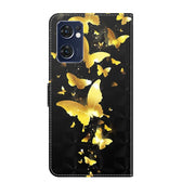 For OPPO Reno7 5G/Find X5 Lite 3D Painting Pattern TPU + PU Leather Phone Case(Gold Butterfly)