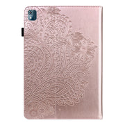 For Nokia T10 Peacock Embossed Pattern Leather Tablet Case(Gold)