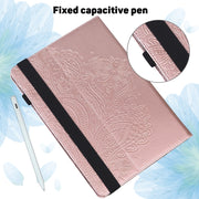 For Nokia T10 Peacock Embossed Pattern Leather Tablet Case(Gold)