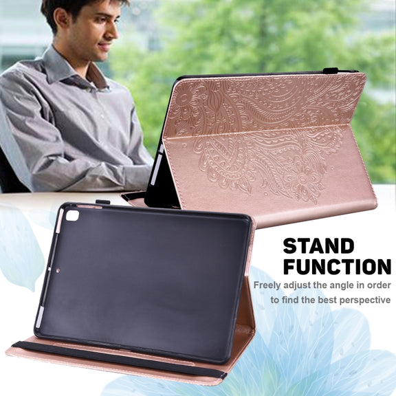 For Nokia T10 Peacock Embossed Pattern Leather Tablet Case(Gold)