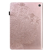 For Amazon Kindle Fire 7 2022 Peacock Embossed Pattern Leather Tablet Case(Gold)