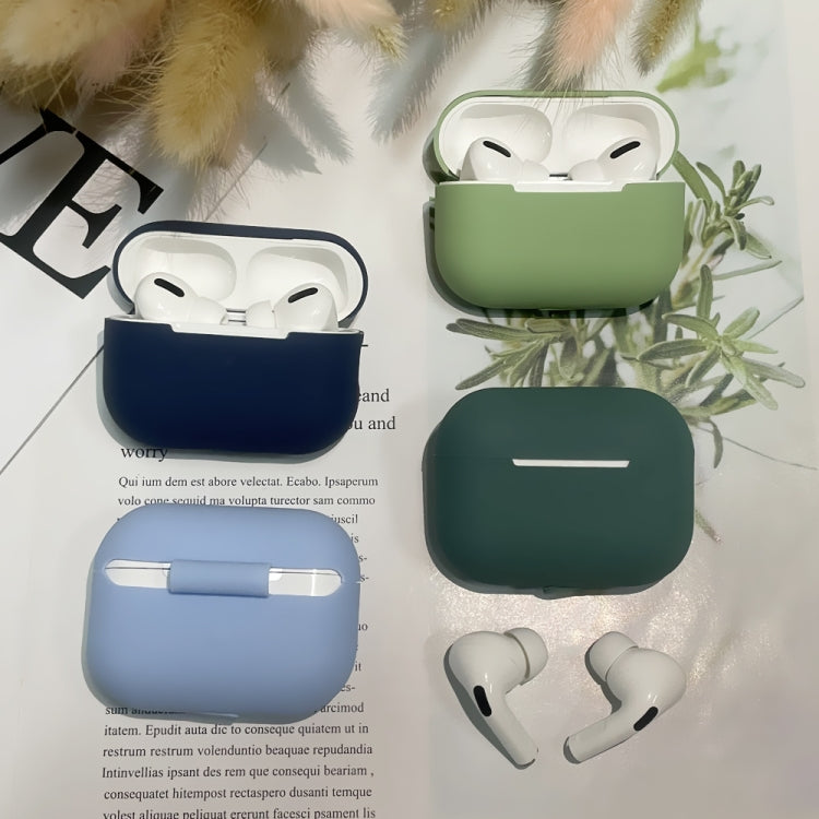 For AirPods Pro 2 Earphone Silicone Protective Case(Dark Green)