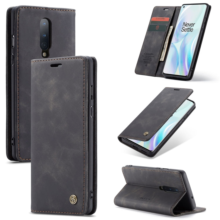 For OnePlus 8 CaseMe Multifunctional Horizontal Flip Leather Case, with Card Slot & Holder & Wallet(Black)