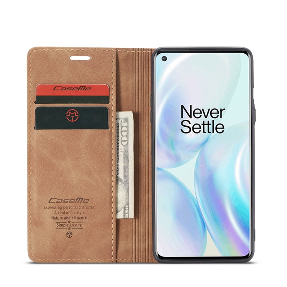 For OnePlus 8 CaseMe Multifunctional Horizontal Flip Leather Case, with Card Slot & Holder & Wallet(Brown)