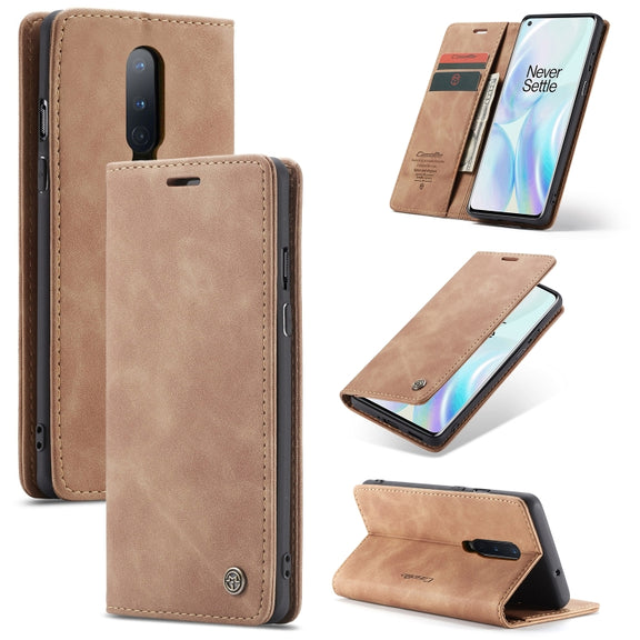 For OnePlus 8 CaseMe Multifunctional Horizontal Flip Leather Case, with Card Slot & Holder & Wallet(Brown)