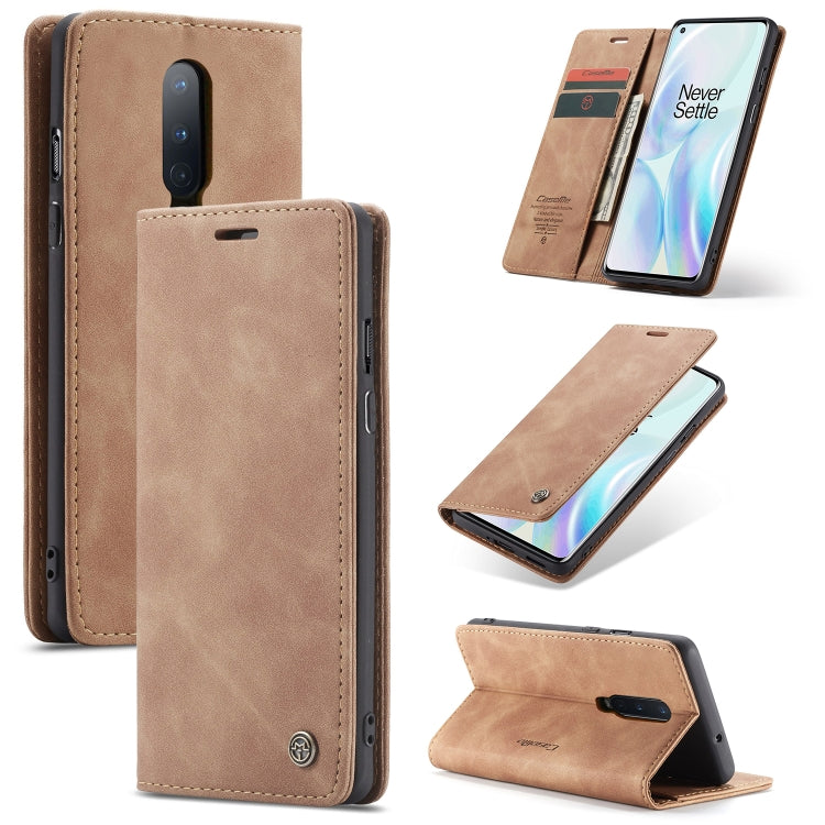 For OnePlus 8 CaseMe Multifunctional Horizontal Flip Leather Case, with Card Slot & Holder & Wallet(Brown)