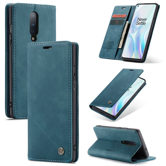 For OnePlus 8 CaseMe Multifunctional Horizontal Flip Leather Case, with Card Slot & Holder & Wallet(Blue)