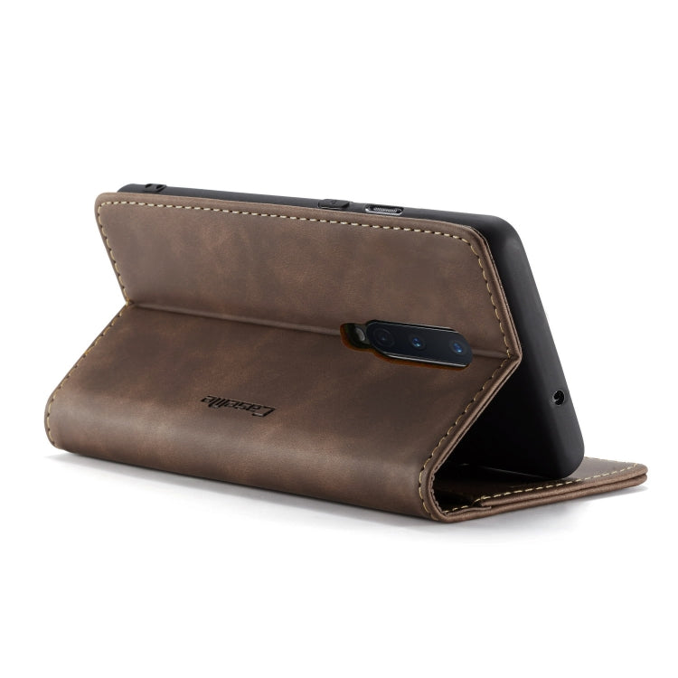 For OnePlus 8 CaseMe Multifunctional Horizontal Flip Leather Case, with Card Slot & Holder & Wallet(Coffee)