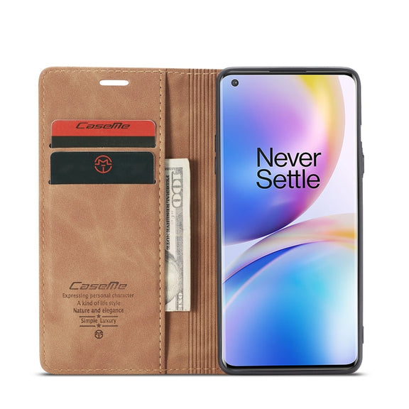 For OnePlus 8 Pro CaseMe Multifunctional Horizontal Flip Leather Case, with Card Slot & Holder & Wallet(Brown)