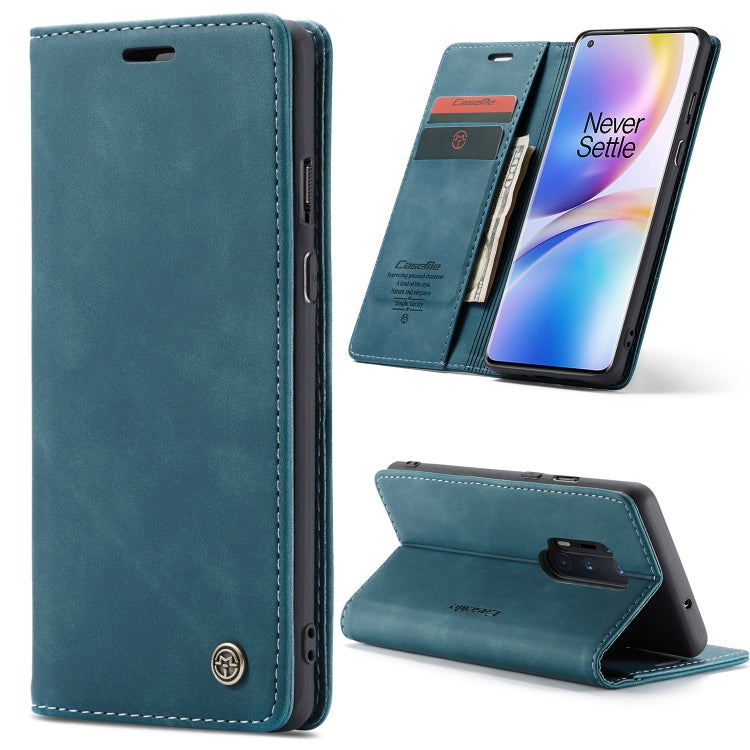 For OnePlus 8 Pro CaseMe Multifunctional Horizontal Flip Leather Case, with Card Slot & Holder & Wallet(Blue)