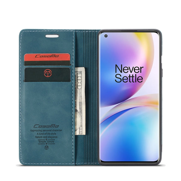 For OnePlus 8 Pro CaseMe Multifunctional Horizontal Flip Leather Case, with Card Slot & Holder & Wallet(Blue)