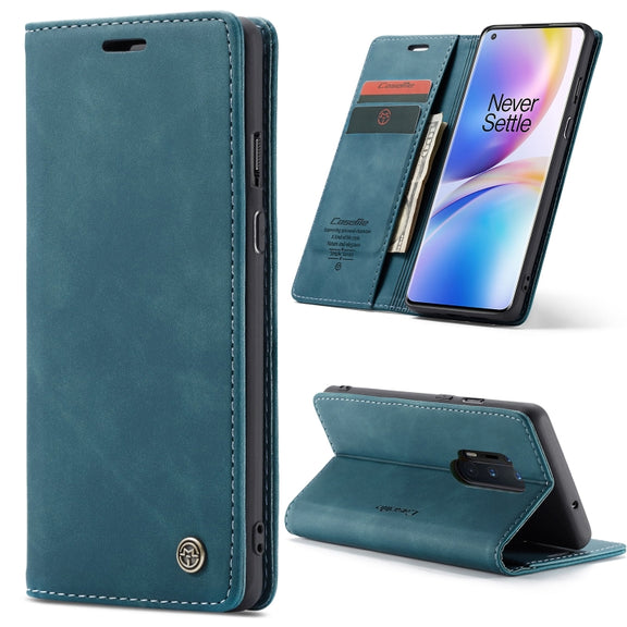 For OnePlus 8 Pro CaseMe Multifunctional Horizontal Flip Leather Case, with Card Slot & Holder & Wallet(Blue)