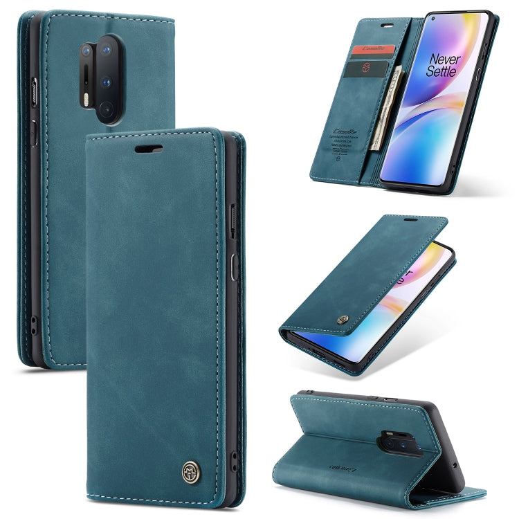 For OnePlus 8 Pro CaseMe Multifunctional Horizontal Flip Leather Case, with Card Slot & Holder & Wallet(Blue)