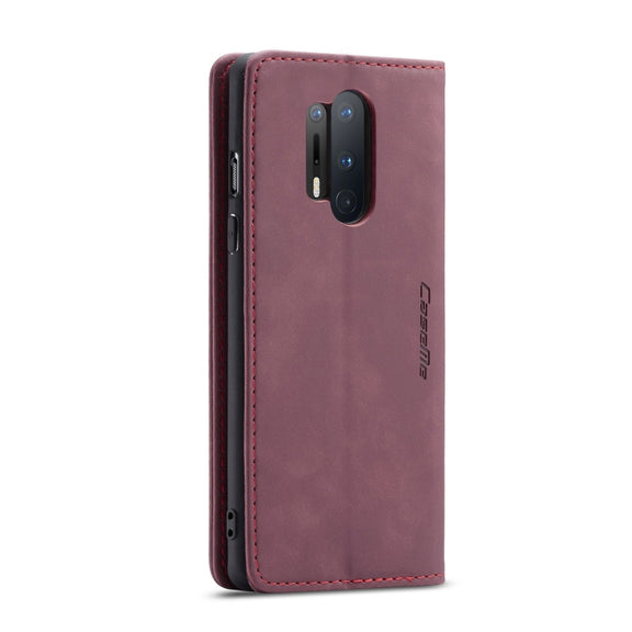 For OnePlus 8 Pro CaseMe Multifunctional Horizontal Flip Leather Case, with Card Slot & Holder & Wallet(Wine Red)