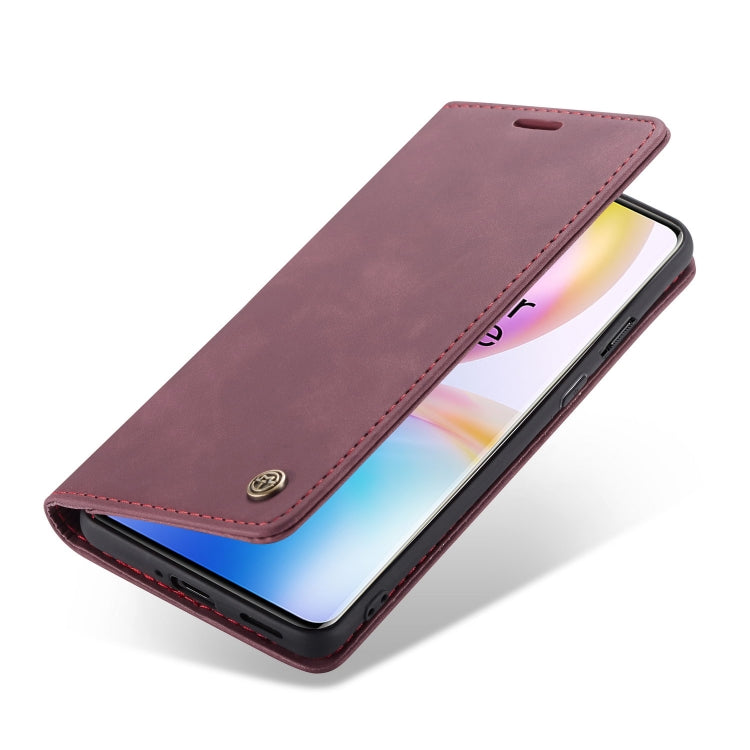 For OnePlus 8 Pro CaseMe Multifunctional Horizontal Flip Leather Case, with Card Slot & Holder & Wallet(Wine Red)