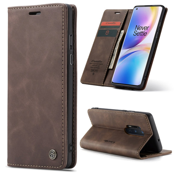 For OnePlus 8 Pro CaseMe Multifunctional Horizontal Flip Leather Case, with Card Slot & Holder & Wallet(Coffee)