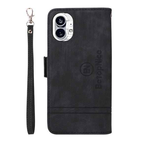 For Nothing Phone 1 BETOPNICE Dual-side Buckle Leather Phone Case(Black)