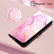 For Motorola Moto G32 PT003 Marble Pattern Flip Leather Phone Case(Pink Purple)