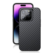 For iPhone 14 Pro wlons Magsafe Carbon Fiber Kevlar TPU Phone Case(Black)