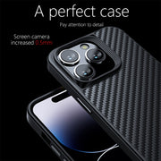 For iPhone 14 Pro wlons Magsafe Carbon Fiber Kevlar TPU Phone Case(Black)