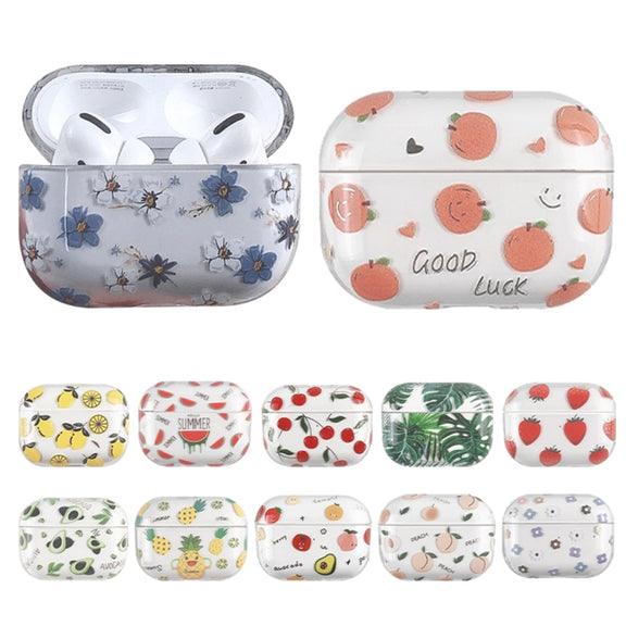 For AirPods Pro 2 Bronzing Fruit Pattern PC Earphone Hard Protective Case(Cherry)