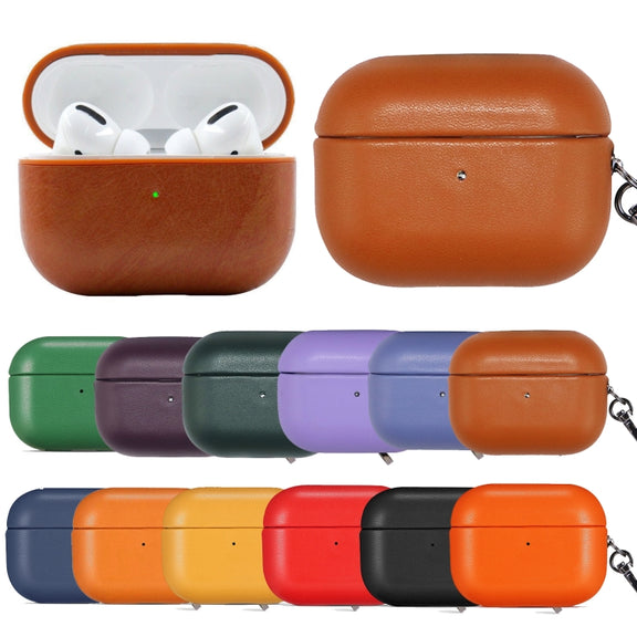 For Apple AirPods Pro PU Leather Wireless Bluetooth Earphone Protective Case(Wisteria)