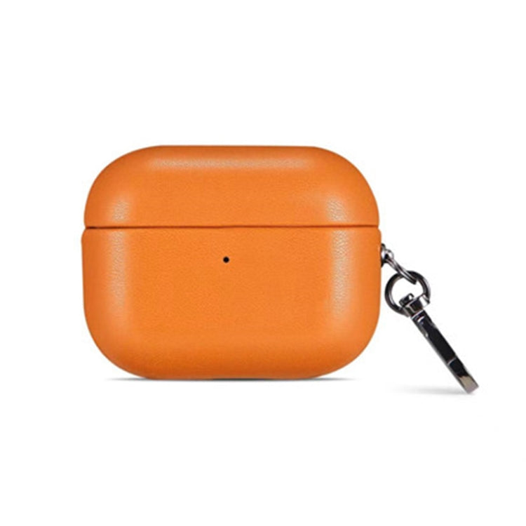 For Apple AirPods Pro 2 PU Leather Wireless Bluetooth Earphone Protective Case(Golden Brown)