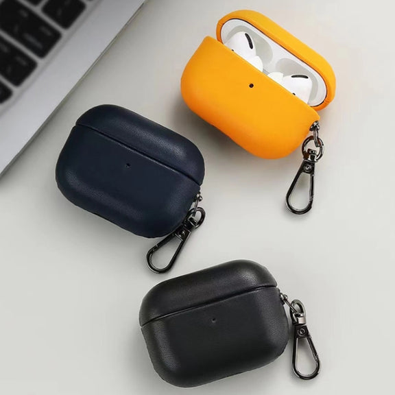 For Apple AirPods Pro 2 PU Leather Wireless Bluetooth Earphone Protective Case(Black)