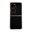 For Huawei P50 Pocket Genuine Leather Luolai Series Nano Plating Phone Case(Black) - Huawei Cases by PMC TechLife | Online Shopping South Africa | PMC TechLife | Buy Now Pay Later Mobicred