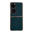 For Huawei P50 Pocket Genuine Leather Luolai Series Nano Plating Phone Case(Dark Green) - Huawei Cases by PMC TechLife | Online Shopping South Africa | PMC TechLife | Buy Now Pay Later Mobicred
