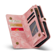 For iPhone 14 CaseMe 008 Detachable Multifunctional Leather Phone Case(Pink)