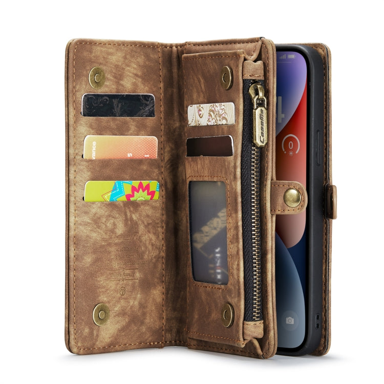 For iPhone 14 Plus CaseMe 008 Detachable Multifunctional Leather Phone Case(Brown)