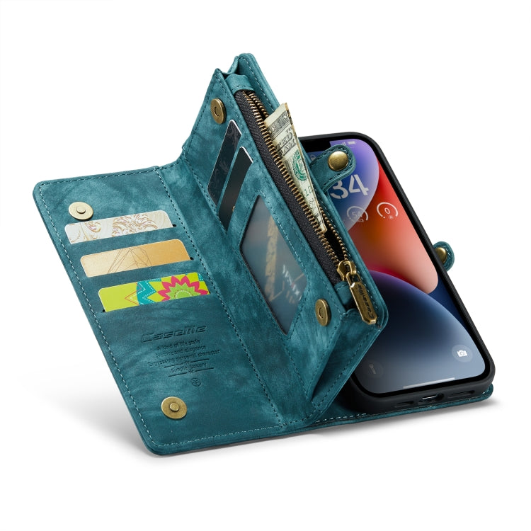 For iPhone 14 Plus CaseMe 008 Detachable Multifunctional Leather Phone Case(Blue)