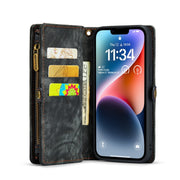 For iPhone 14 Plus CaseMe 008 Detachable Multifunctional Leather Phone Case(Black)
