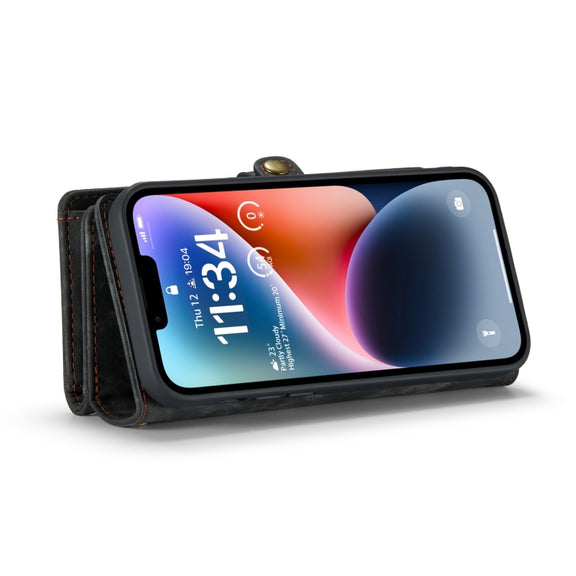 For iPhone 14 Plus CaseMe 008 Detachable Multifunctional Leather Phone Case(Black)