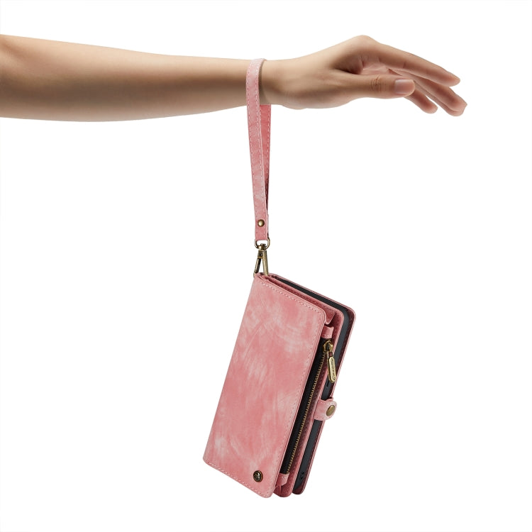 For iPhone 14 Plus CaseMe 008 Detachable Multifunctional Leather Phone Case(Pink)