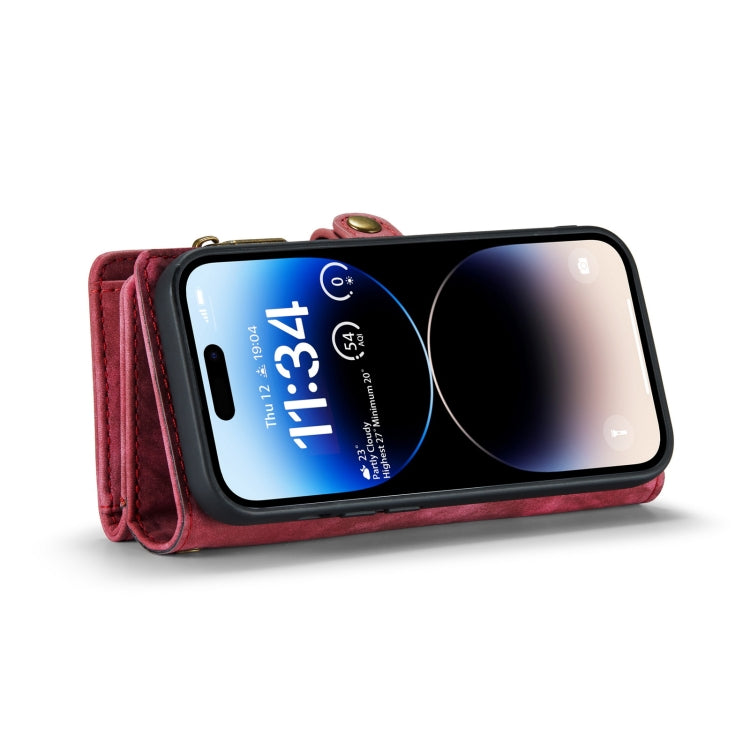 For iPhone 14 Pro CaseMe 008 Detachable Multifunctional Leather Phone Case(Red)