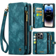 For iPhone 14 Pro CaseMe 008 Detachable Multifunctional Leather Phone Case(Blue) - free shipping - PMC Jewellery - Order now!