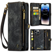 For iPhone 14 Pro CaseMe 008 Detachable Multifunctional Leather Phone Case(Black)