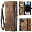For iPhone 14 Pro Max CaseMe 008 Detachable Multifunctional Leather Phone Case(Brown) - free shipping - PMC Jewellery - Order now!