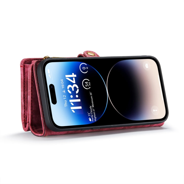 For iPhone 14 Pro Max CaseMe 008 Detachable Multifunctional Leather Phone Case(Red)