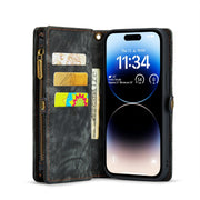 For iPhone 14 Pro Max CaseMe 008 Detachable Multifunctional Leather Phone Case(Black)