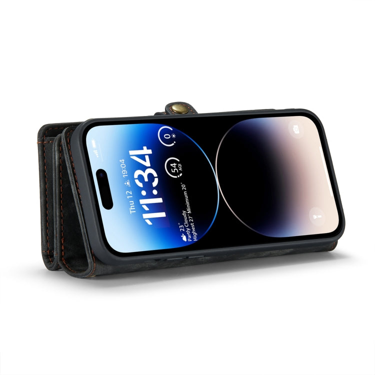 For iPhone 14 Pro Max CaseMe 008 Detachable Multifunctional Leather Phone Case(Black)