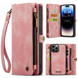 For iPhone 14 Pro Max CaseMe 008 Detachable Multifunctional Leather Phone Case(Pink) - free shipping - PMC Jewellery - Order now!