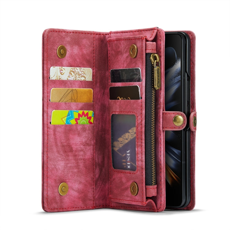 For Samsung Galaxy Z Fold4 CaseMe 008 Detachable Multifunctional Leather Phone Case(Red)