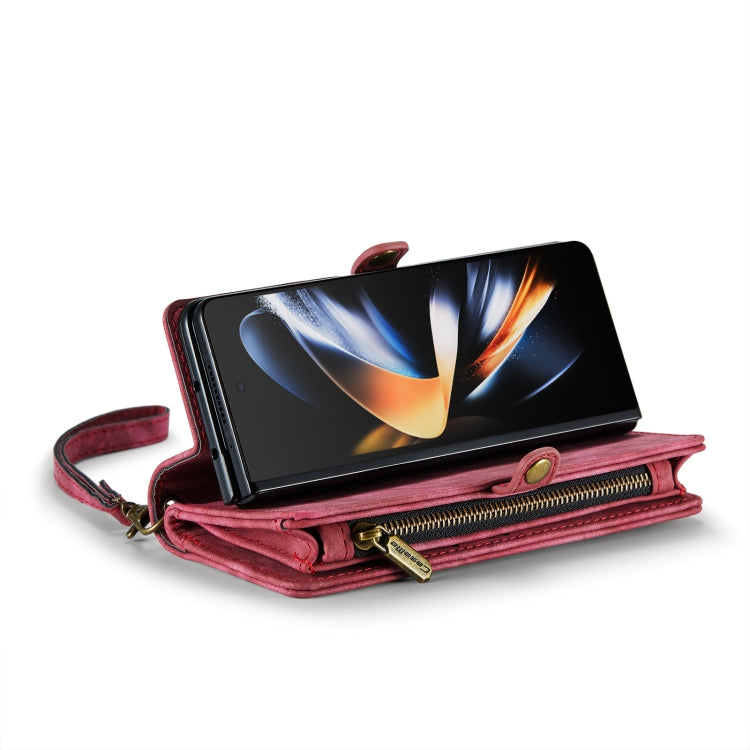 For Samsung Galaxy Z Fold4 CaseMe 008 Detachable Multifunctional Leather Phone Case(Red)