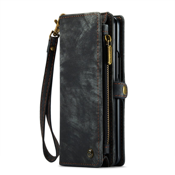 For Samsung Galaxy Z Fold4 CaseMe 008 Detachable Multifunctional Leather Phone Case(Black)