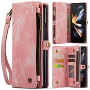 For Samsung Galaxy Z Fold4 CaseMe 008 Detachable Multifunctional Leather Phone Case(Pink)
